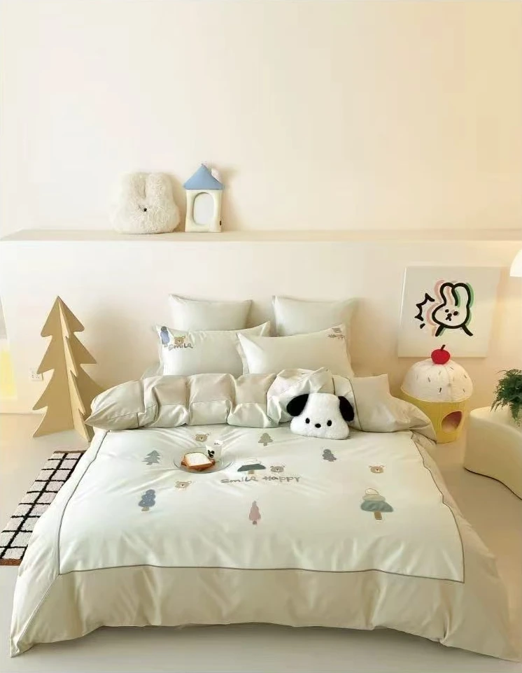 森林熊儿童房床品搭配